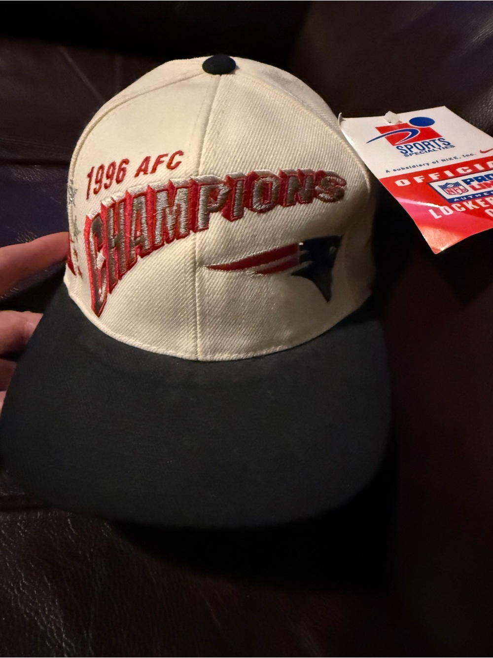 RARE Vintage Official 1996 AFC Champions Beige and Black Baseball Cap with tags